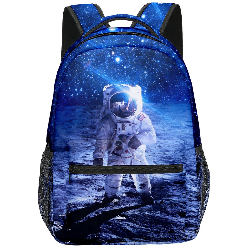 Harajuku Kpop Youthful School Bags Unisex Space Astronaut Travel Bags 3D Print Oxford Waterproof Notebook Shoulder Backpacks