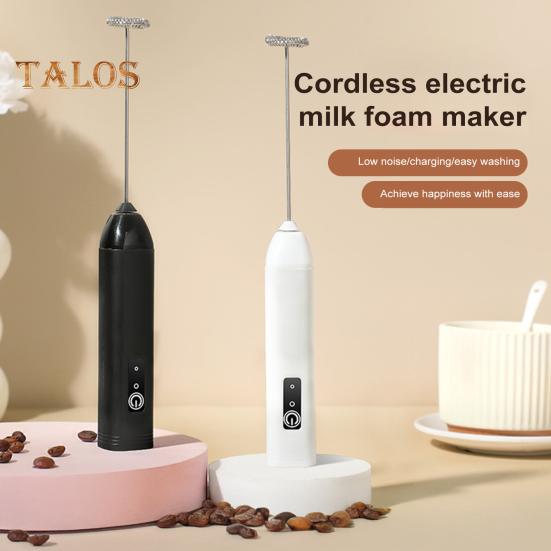 Handheld Milk Frother Wand for Coffee Electric Egg Beater Triple Speed Adjustment Rechargeable Drink Mixer for Home Baking Whisking Cream Frothing