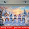 1Pcs Winter Snow Forest Cottage Snowmen Decoration Background Winter Backdrop For Photo Studio Photo Booth Party