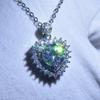 PT950 Plated Shining Moissanite Heart Pendant Necklace with Sparkling Diamonds