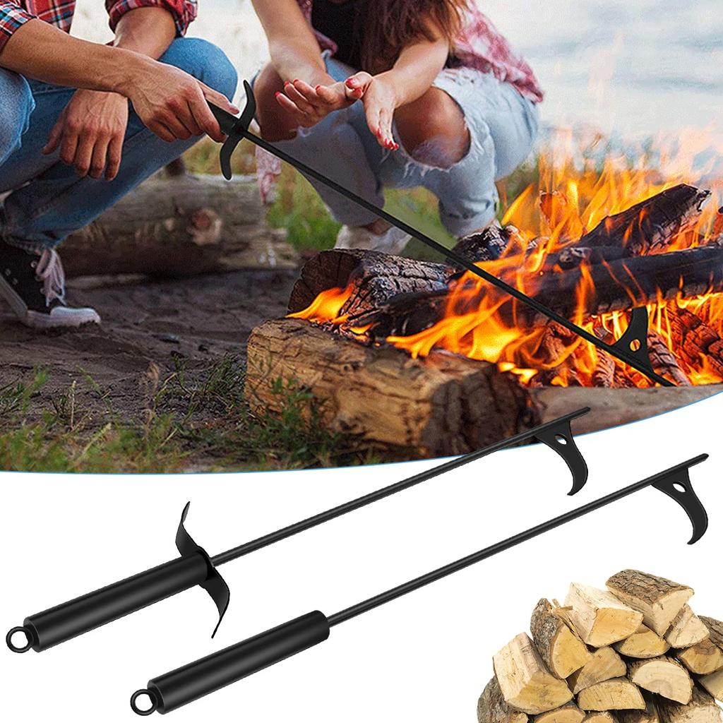 Fire Pit Poker 40-inch Extra Long Heavy Duty Wrought Steel Fire Poker Durable Solid Steel Campfire Portable Outdoor Fire Poker