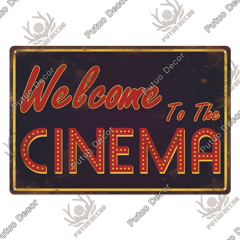 Decor Cinema Vintage Metal Plaque Metal Sign Tin Sign Iron Poster for Movie Theater Club Living Room Home Wall Decor
