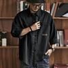 Moda Verano Primavera Camisa Retro Hombre Estilo Safari Manga Larga Casual Blanco Negro Vintage Suelta Oversize Camisas Otoño Streetwear