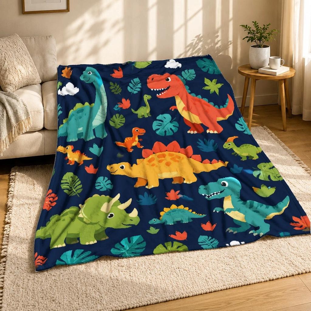 Cartoon Dinosaur Coral Fleece Blanket