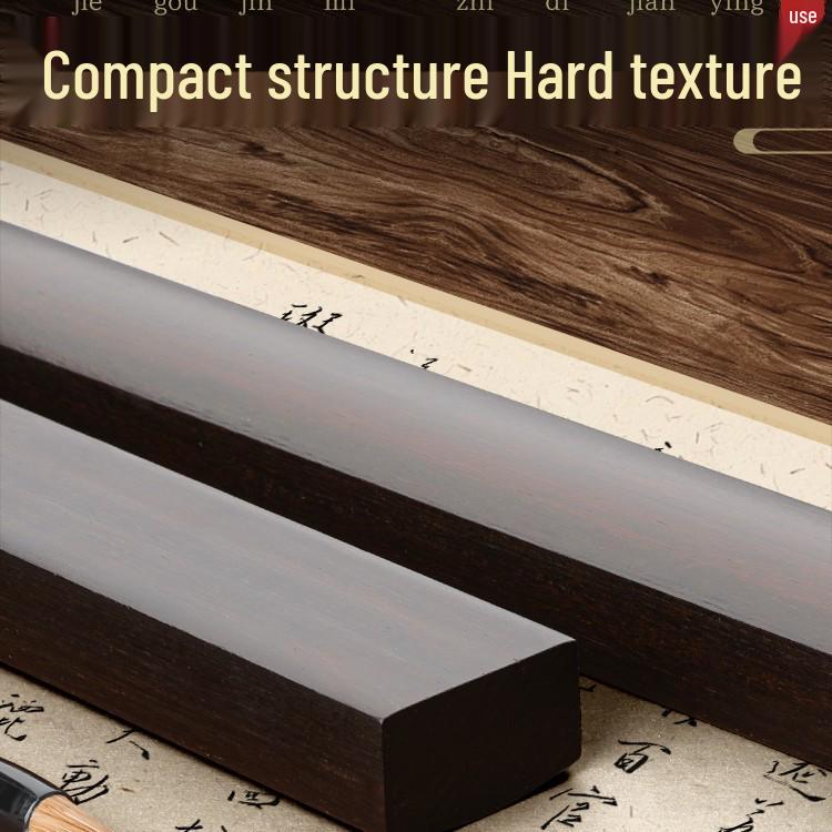 Black Catalpa Wood Paperweight Pair - Solid Wood Paper Holders with 30cm Ruler for Students and Beginners