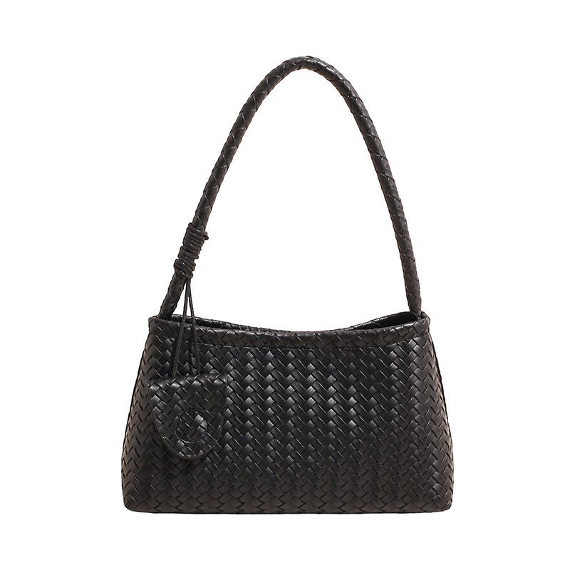 Elegant French Woven Pattern Baguette Women's Shoulder Bag 2026