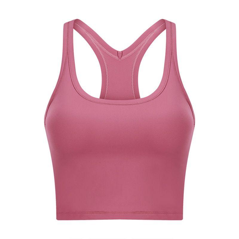 Original I-Shaped Yoga Vest Female with Chest Pad Beauty Back Exercise Underwear Female Bubble Wrap Running Fitness Bra Can Be Outwear