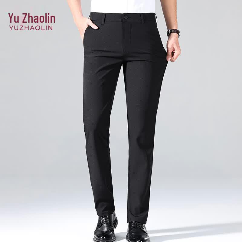 YUZHAOLIN Men s Lightweight Business Straight-Leg Trousers 31 чёрный
