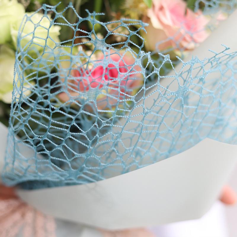 Papier d'emballage floral en maille jacquard pour bouquets - Motif à gros trous Wild Goose