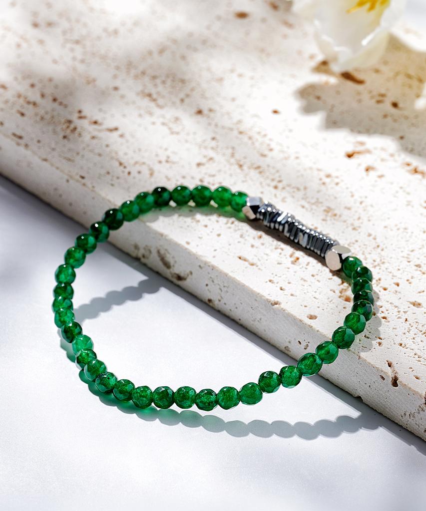 Polalita Cut Green Hemapoint Bracelet (Plt-Br-020_Gn)