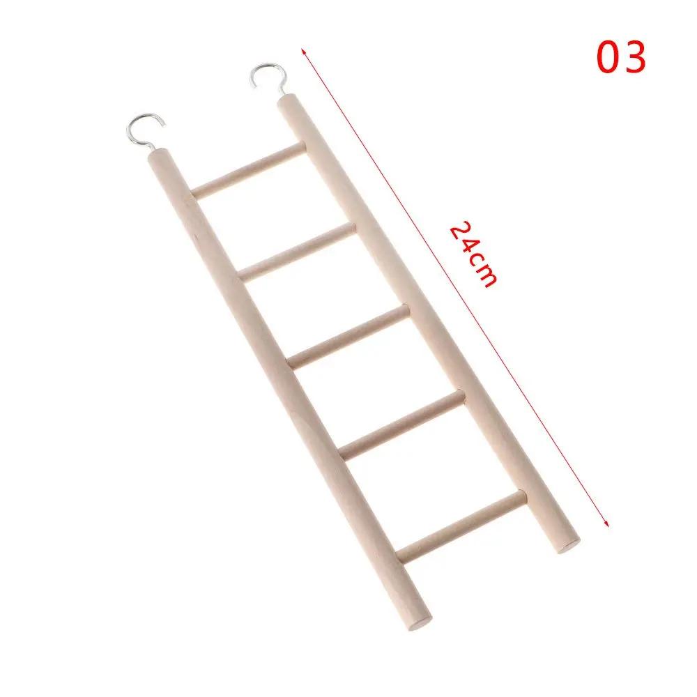Wooden Ladder Swing Scratcher Climbing Ladder Hamsters Parrot Toys DIY Wood HandCraft Hanging Decor Pet Supplies