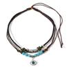 Trendy Turquoise Beaded Multi-layer Men's Leather Necklace