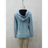 Women's Fashion Casual Waffle Knit Patchwork Hoodie, Anu Self-developed European American Style Sweatshirt for Women