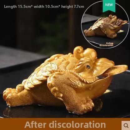 Hot! Toad colored tea pet table decoration accessories large premium tea toys small home and office ornaments gift chinese tea