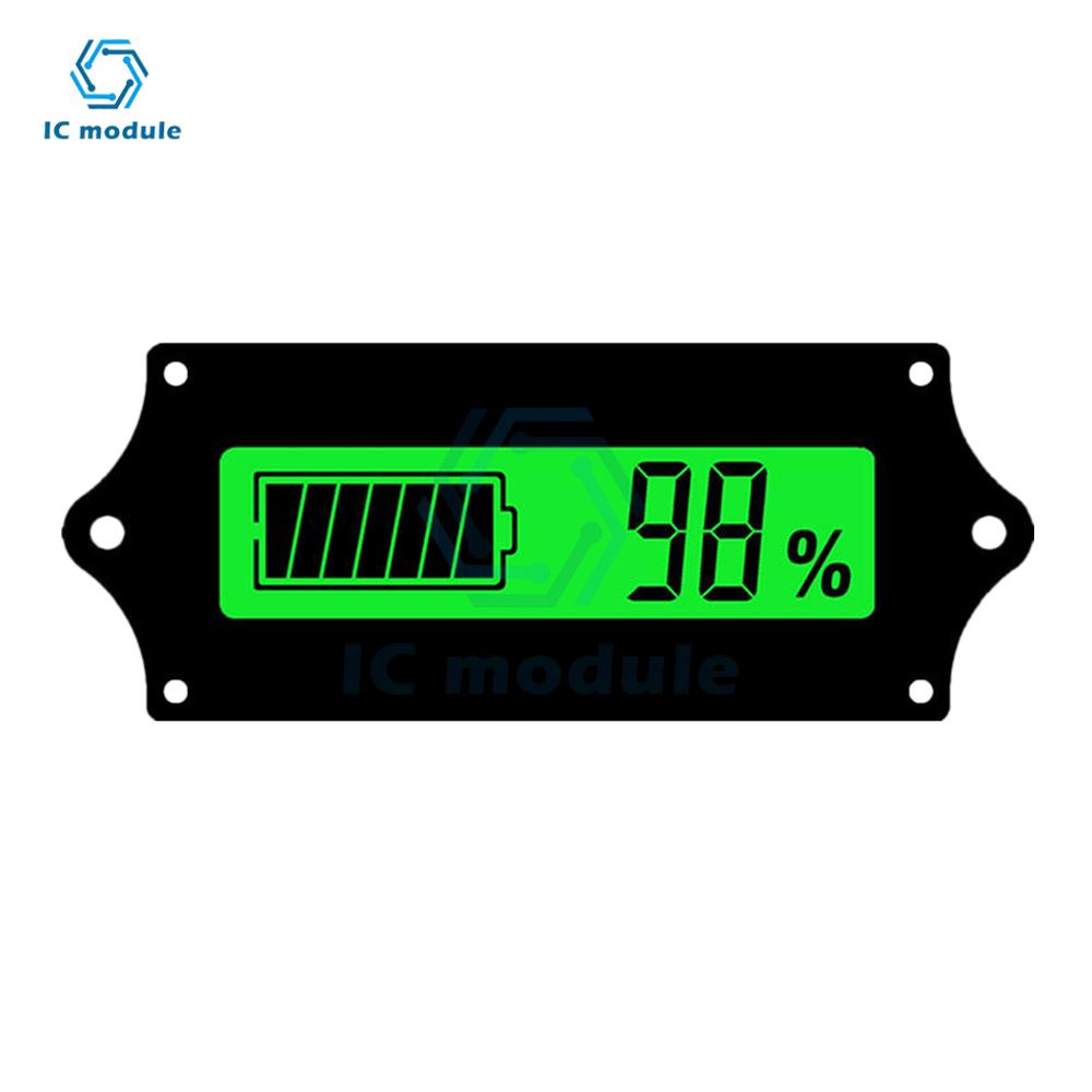 12/24/36/48V LY6W Lead Acid Battery Capacity Indicator Blue LCD Digit Display Meter Lithium Battery Power Level Detector Tester