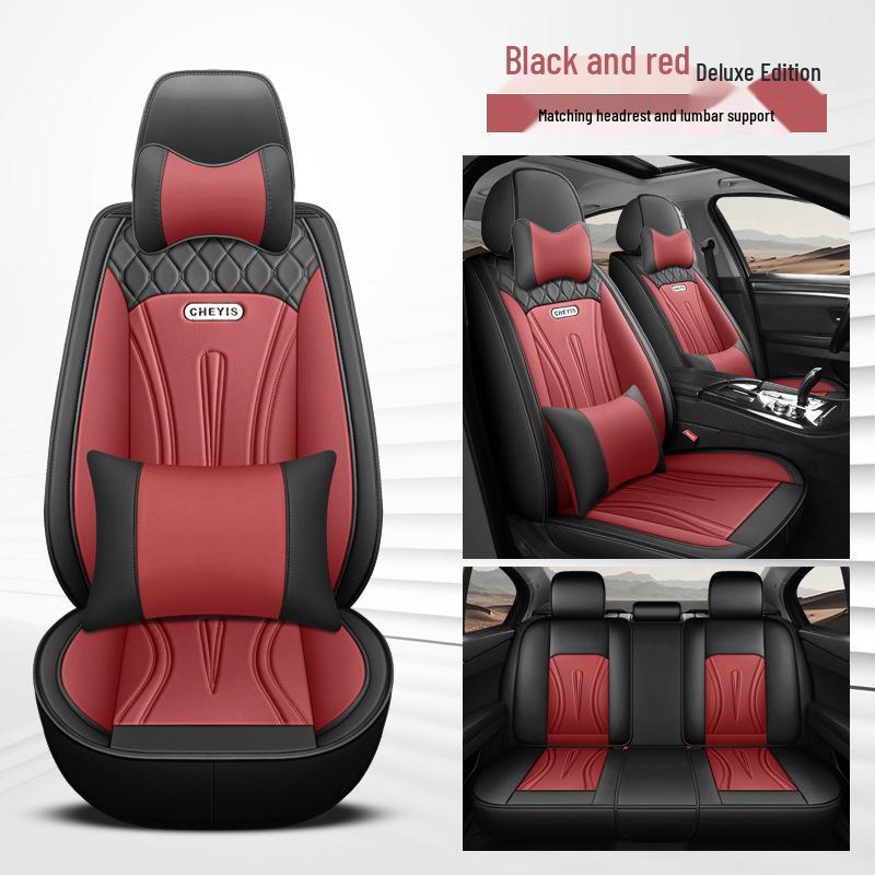 Leather Car Seat Cushion Cover - Full Coverage, All-Season Style
