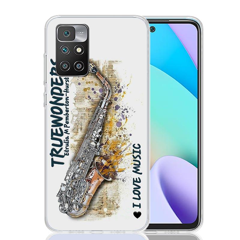 Music Saxophone Instrument Phone Case For Xiaomi 14C 13C 12C 13 12 10 10A 10C 9 9A 9C 9T 8 8A 7 7A 6 6A K70 Pro K60 K40 K20 Redm