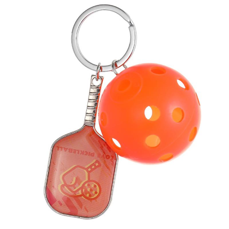 Creative Zinc Alloy Pickleball Racket Keychain Pickle Sports Keychains Simulation Sports Equipment Pickleball Paddle Keychains