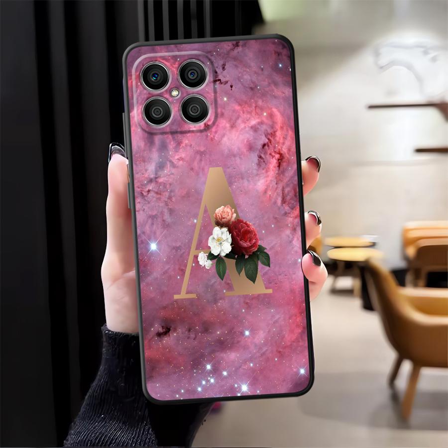 Funda Phone Cover Case for Honor Magic5Lite 8X X9a 90 X8 200 400 Lite X5b X6 X7 70 Flower Name Letter A B