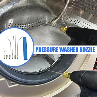 High Pressure Washer Nozzle Kit Quick Connect System Cleaning Nozzle AC Cleaning Stainless Steel Extension Wand with Multi Spray Modes
