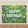 Fotballtema, bursdagsfest, dekorativ bakgrunn, overraskelsesgave til gutt, kakebordbanner, tilbehør2309
