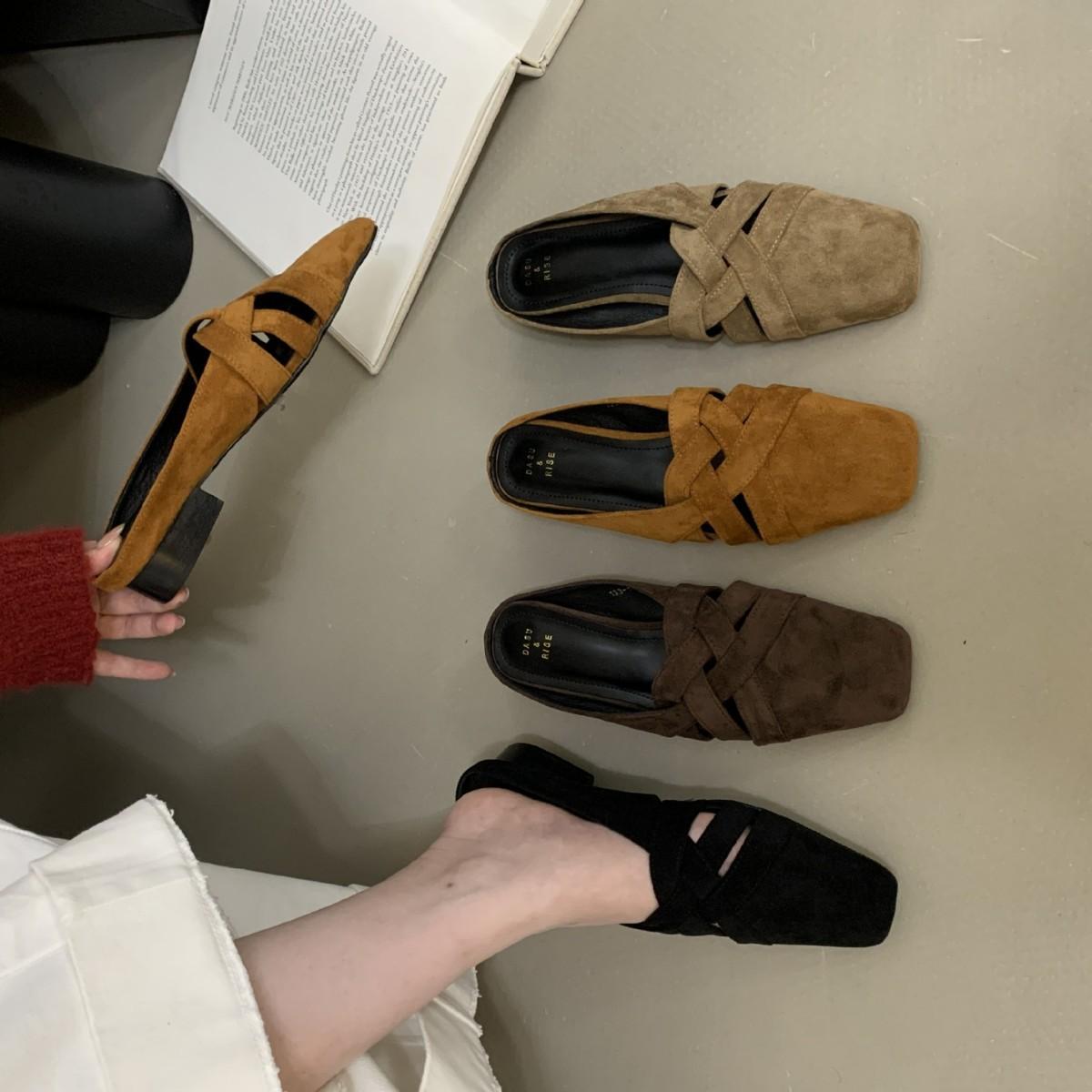 

2025 новые квадратный носок задняя молния низкий голенище тонкий короткий наклонный каблук низкое голенище клетчатые мартин женские короткие ботинки 39 коричневый