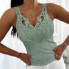 Damenmode Casual Sommer Frühling Einfarbig Druck Ärmellose V-Ausschnitt Blusen & Hemden