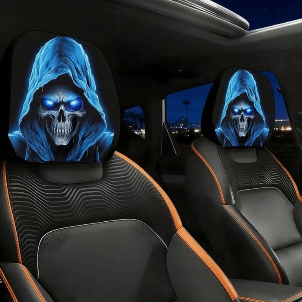 2 Pezzi Copri Poggiatesta Auto Elastici di Halloween Copri Interni Auto Decorazione Veicolo Interno