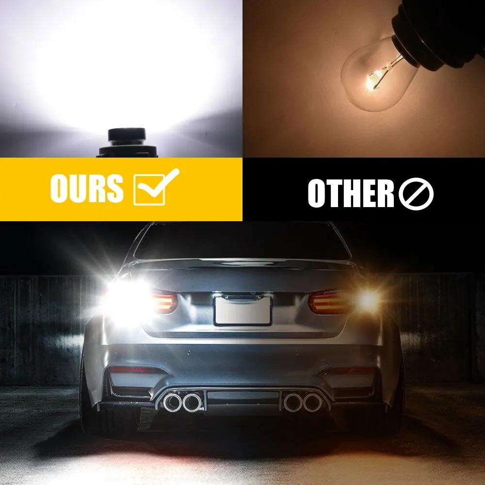 2Pcs Universal Car LED BA15S BAY15D Turn Signal Lights Bulbs Auto Reverse Lamp 12V White Lights Car Exterior Lights Accessories