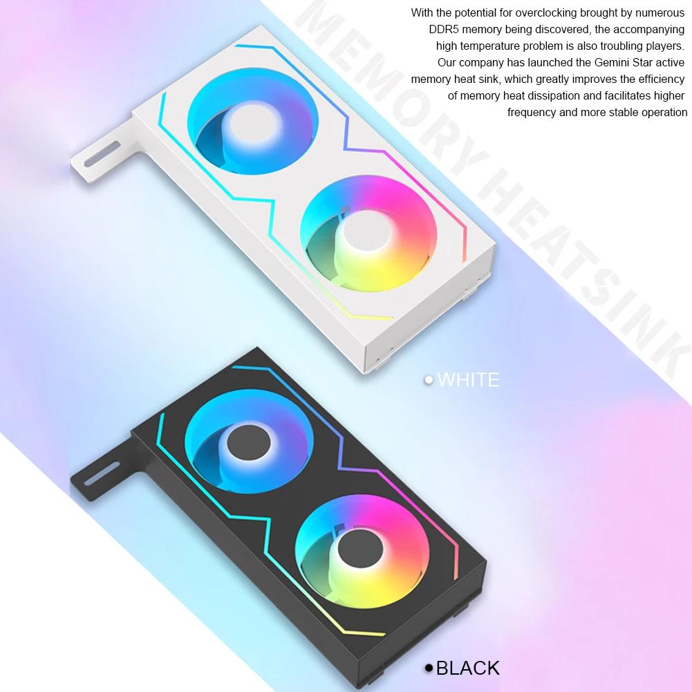 RAM Memory Cooler 4Pin PWM/5V 3Pin ARGB 600 -3600RPM PC Memory Cooling Radiator RAM Radiator Heatsink for DDR4 DDR5 RAM Cooler