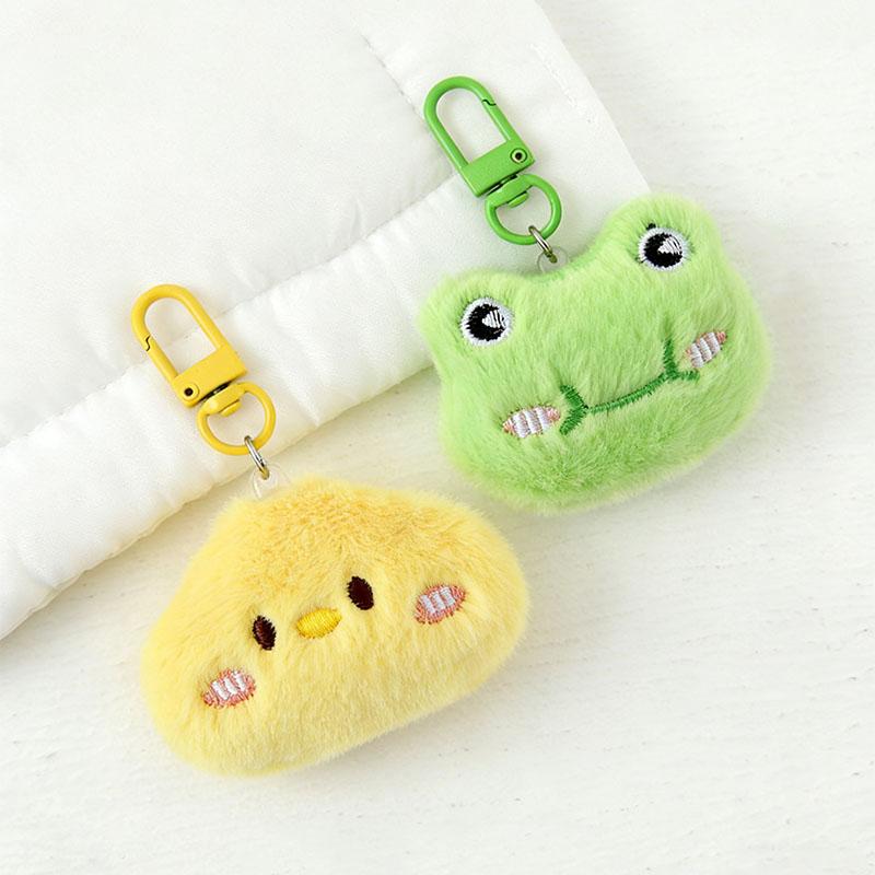 Creative Plush Press Panda Keychain Animation Piggy Squeak Rabbit Frog Pig Chirping Bear Pendant Bag Hanging For Kids
