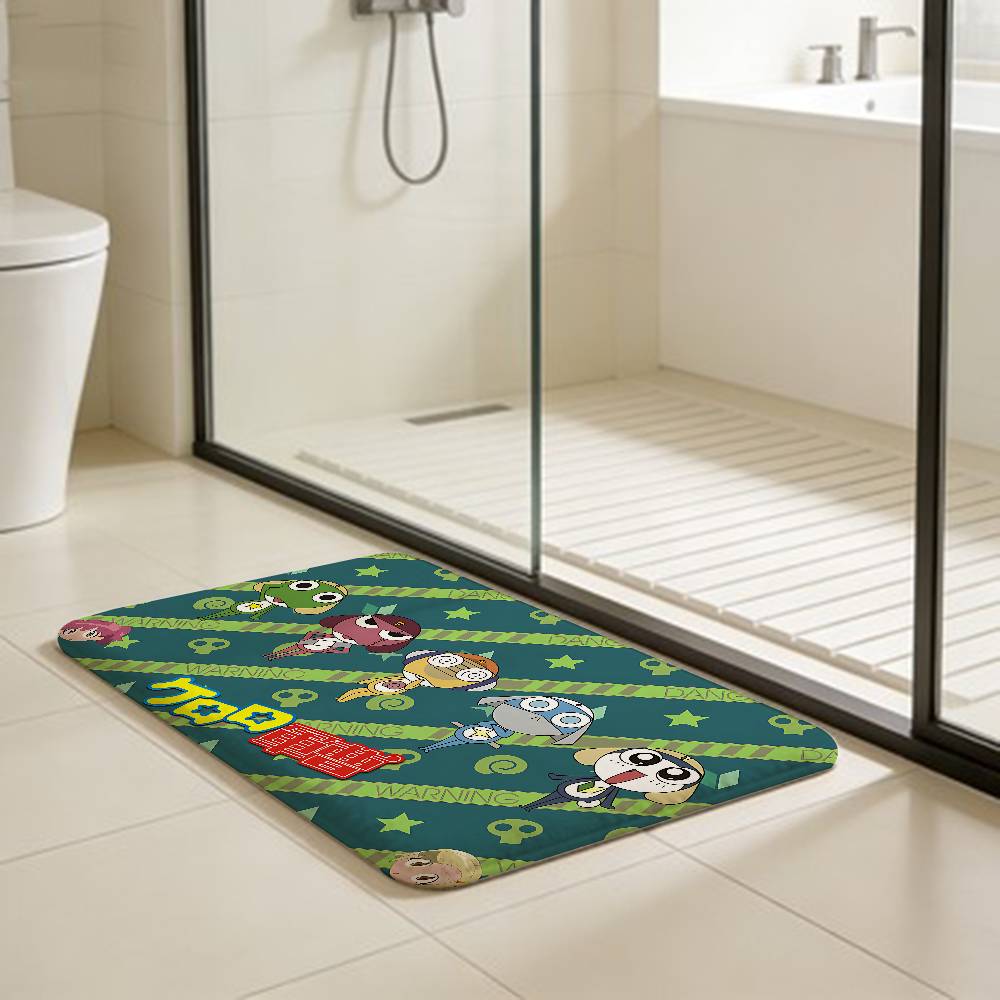 Keroro Frog Cool Gunsou Sergeant Floor Mat Rectangle Anti-slip Home Soft Badmat Front Door Indoor Outdoor Mat Welcome Doormat