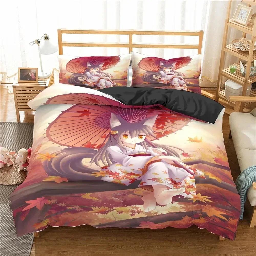 3D Lovely Anime Girl Gift Cute Cartoon Gift Printed Bed Set Duvet Cover Pillowcase Bedding Set Linen Sheet Quilt Queen King Size