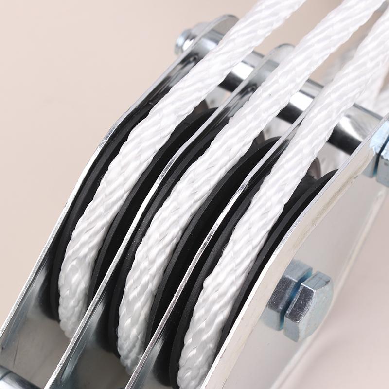 Handheld Crane Heavy Duty Polyethylene Rope Pulley Hoist 270° Rotatable Rope Pulley Block Zinc Alloy Hook Manual Lifting Device