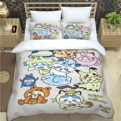 Cartoon Chiikawa Pattern Quilt Cover With Pillowcases 3D Digital Printed Bedding Set Twin Full Queen King Christmas Gift