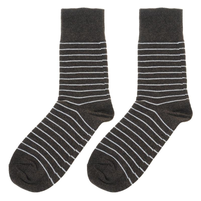 

Stripe Medium Calf Socks Elastic Thermal Winter Socks For Daily Use Comfortable Cotton Blend Nonslip Comfortable Cold Weather One size 34 to 40 темный кофе
