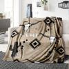 Cow Skull Cactus And Tribal Pattern With Space Lightweight Personalized Blanket Customize Your Name Durable Comfort Throw For Sofa Couch Office Bed