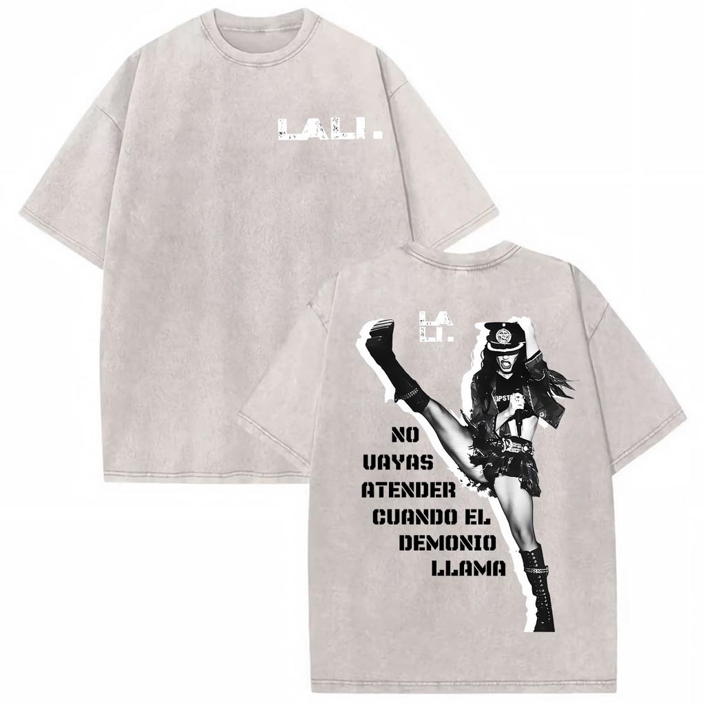 Singer Lali Esposito LA QUE LE GANA AL TIEMPO  Tour Tshirts Unisex Women Summer Hip Hop Vintage T Shirt Cotton Washed T Shirts