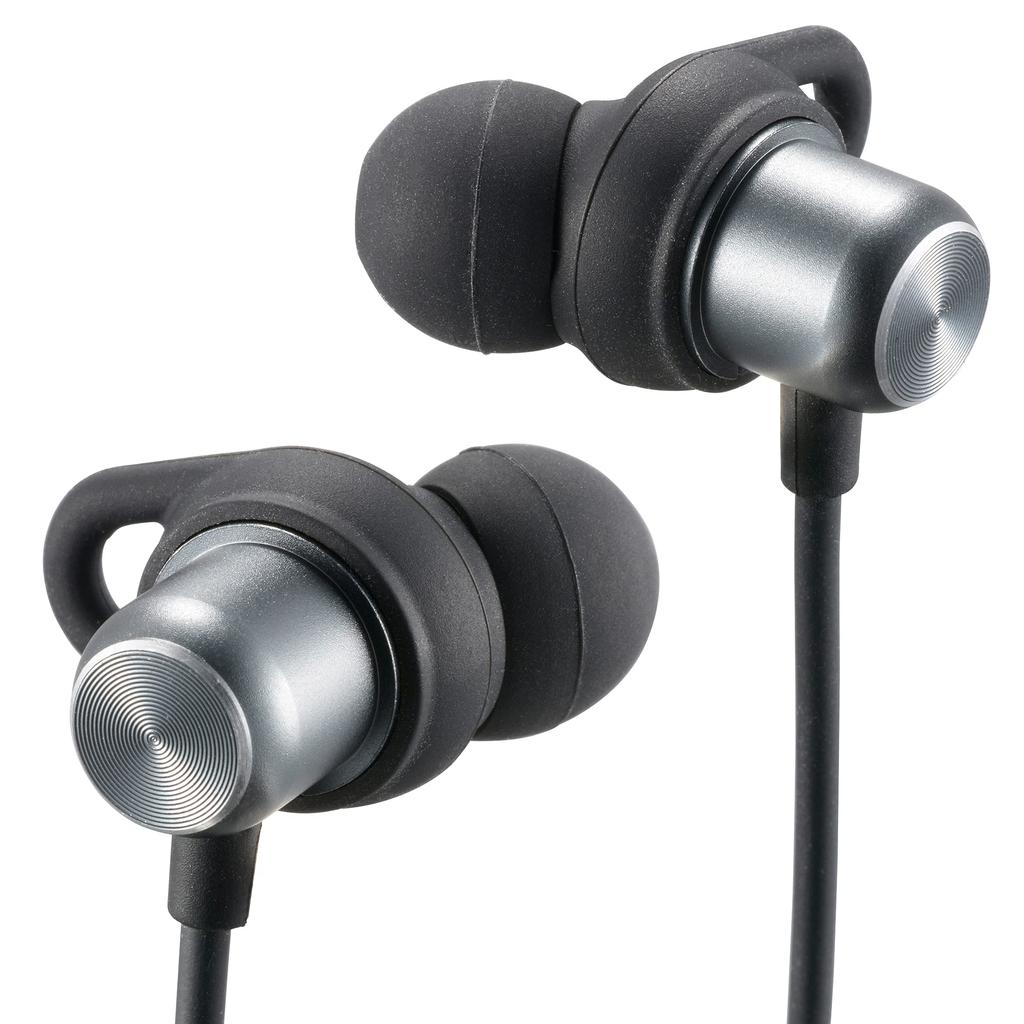 OHM AudioComm Wireless Neckband OHM Standard Earphones, Black, HP-W215N-K, 03-1294,