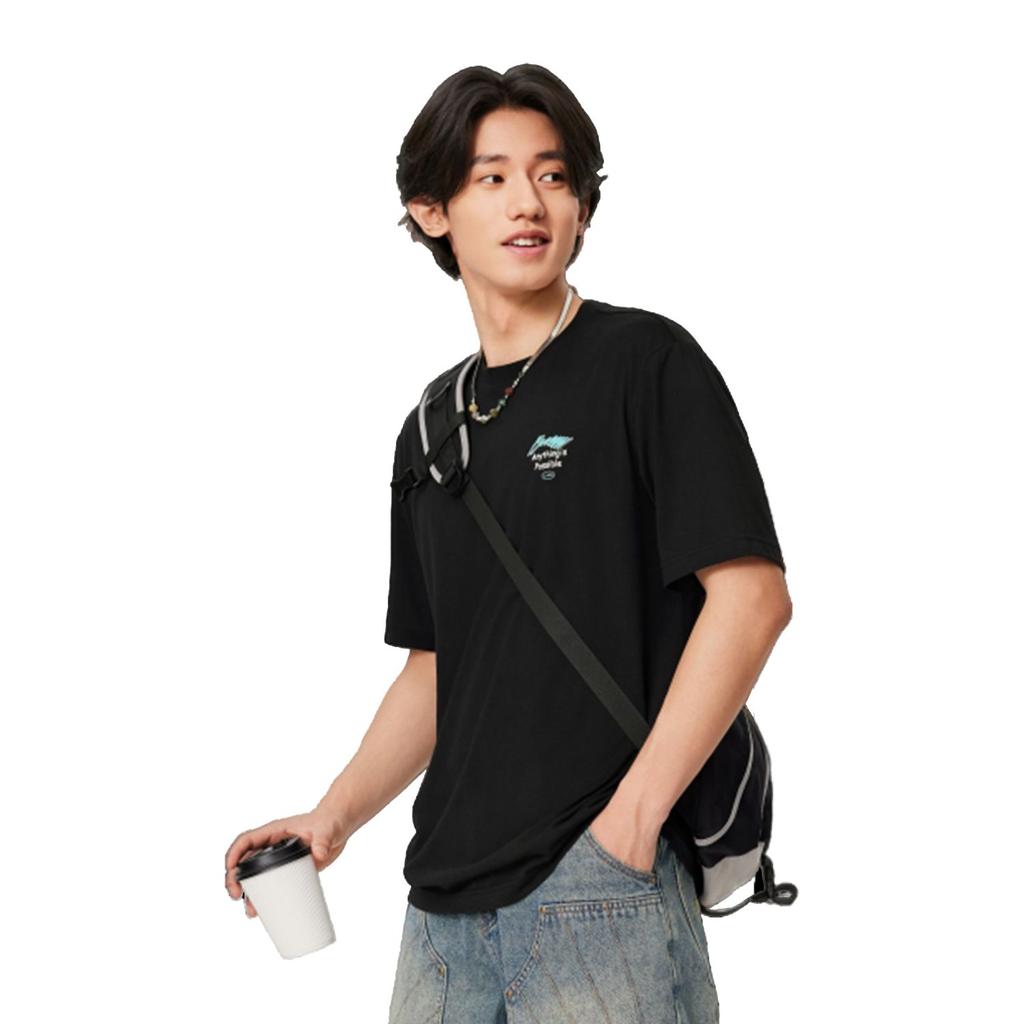 Li Ning Sports Life Collection T Shirt Men's Black AHSU651-2
