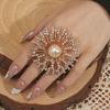 Light Luxury Starry Sky Pearl & Diamond Ring - Women's Niche Design Jewelry