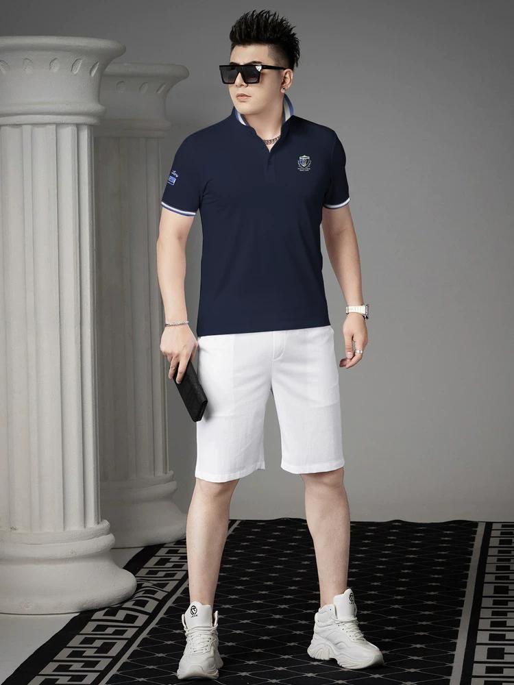 European Goods 2025 Summer New Short-Sleeved Polo Shirt Men's Casual Lapel T-Shirt Trendy Brand Badge Half-Sleeved Top for Men
