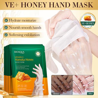 BIOAOUA Vitamin E Manuka Honig Hand Maske Feuchtigkeitsspendende Verbessern Trockenheit Anti-rissbildung Feuchtigkeitsspendende Nährende Hand Maske