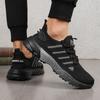 Men's outdoor sports lace-up mesh shoes, non-slip and wear-resistant walking shoes, fashionable, lightweight and breathable marathon running shoes
