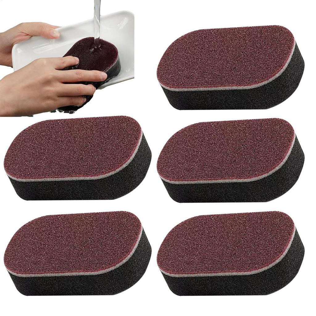 5pcs Non-Scratch Dish Sponges Kitchen Scrubber & Stain Remover Heavy Duty Sponge for Pots Pans Sink Cookware Home Bathroom Clean