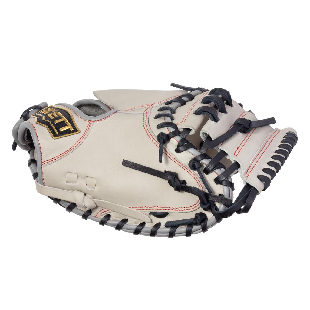 ZETT Ground Hero Youth Softball Gray x BJC762622 Catcher's Mitt, Right-Handed Throw, Black,