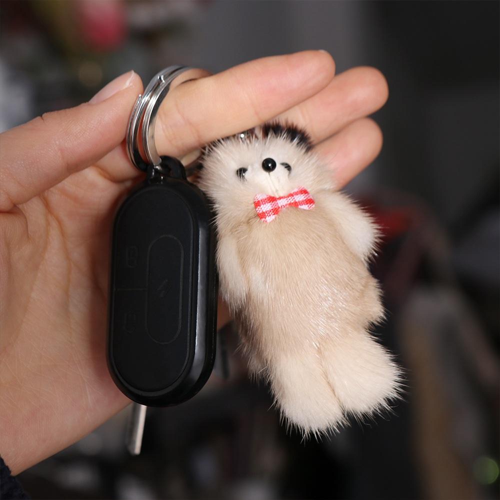 Plush Keyring Animal Bear Plush Bear Keychain Cartoon Soft Bowknot Bear Keyring 7CM Plush Bag Pendant