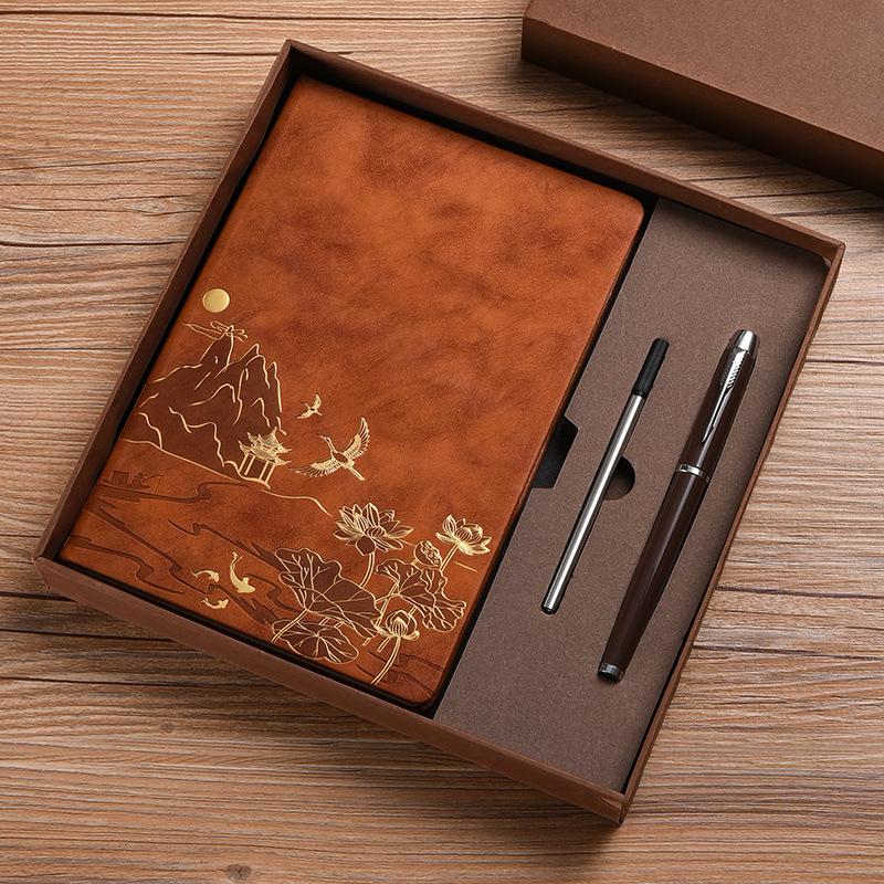 A5 Retro Chinese Style Notebook Gift Set for Business and Office