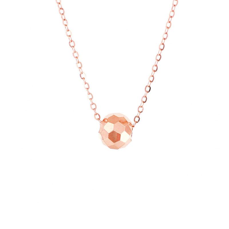 Exquisite 585 Russian Transfer Bead Pendant Rose Gold Plated Fashion Versatile Temperament Color Gold Women'S Collarbone Necklace