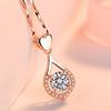 Fashion Silver Love Water Droplet Pendant Necklace Tenderness Like Water Vermiculite Feel Luxurious Christmas Love Pendant
